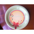 hand printed porcelain omega soup plate